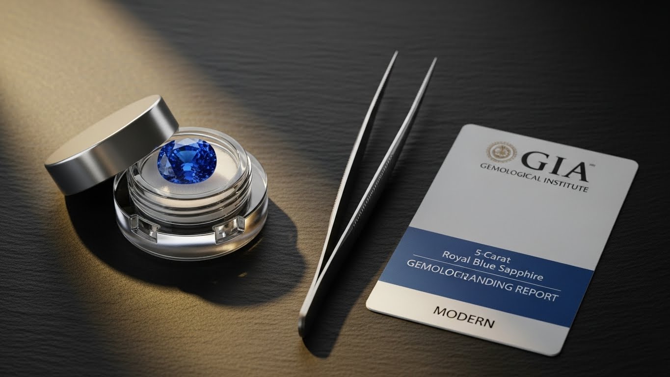 Technical breakdown of the 4Cs for blue sapphire gemstone investment.