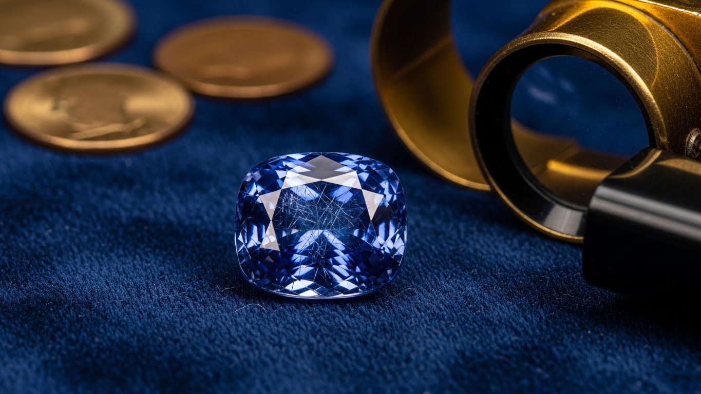 A high-value unheated Royal Blue Ceylon Sapphire showing vivid saturation for gemstone investment