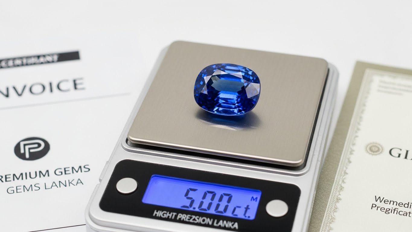 Requesting a professional price quote for a Ceylon Blue Sapphire from Premium Gems Lanka.