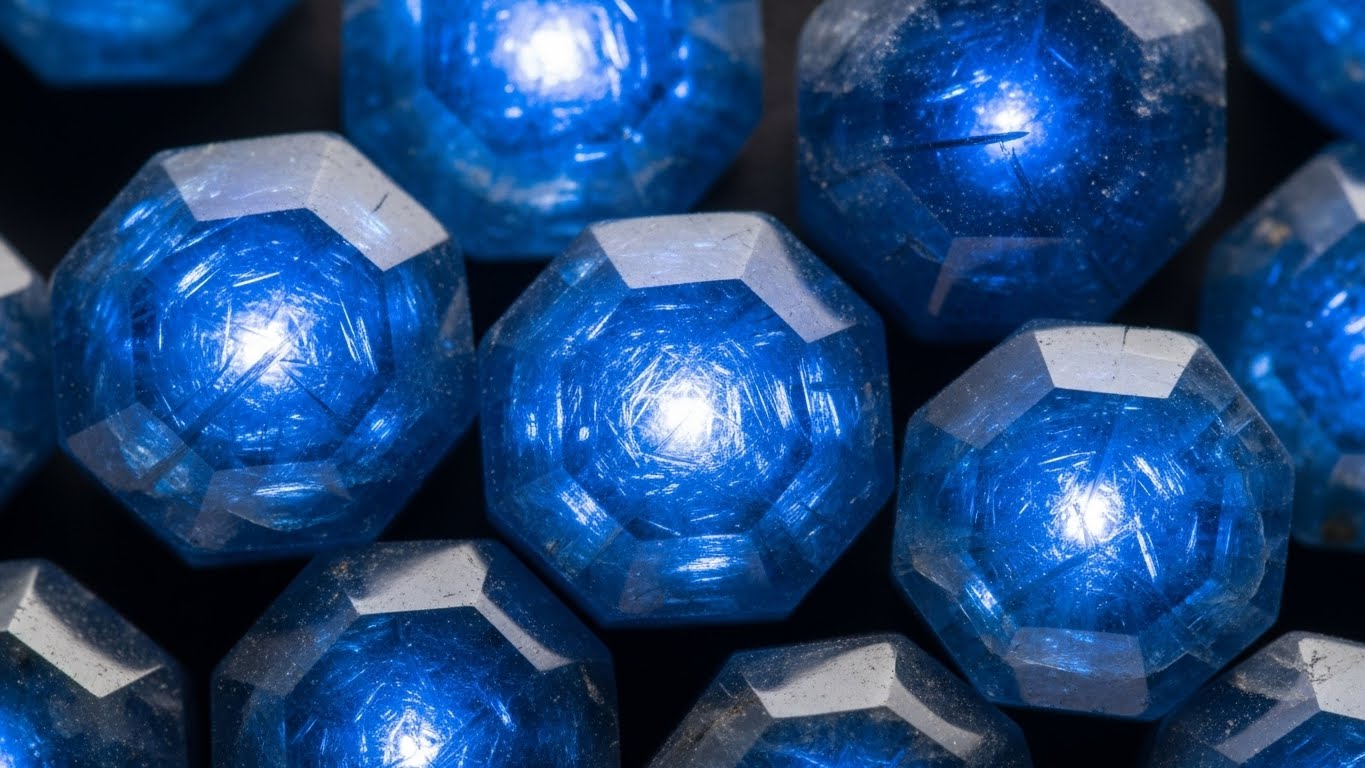 Investment-grade rough blue sapphire crystals from Sri Lanka.