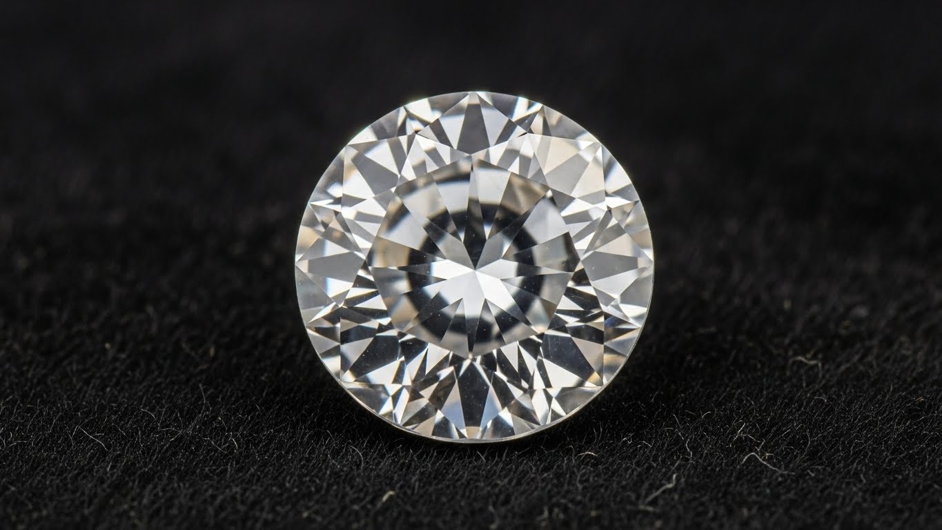 A precision-cut white sapphire showing high brilliance and silvery luster.